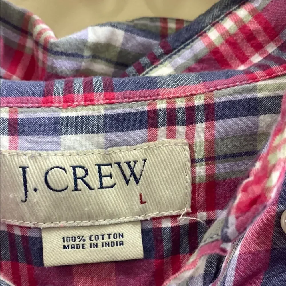 J. Crew Multicolor Plaid Cotton button down Shirt